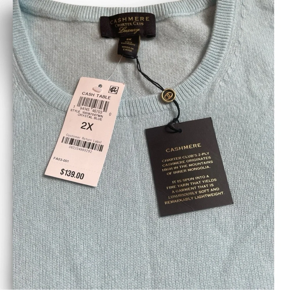 Charter Club Women's Light Blue Sweater - Picture 2 of 8